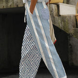 Colorful Patterned Flowing Pants for Women