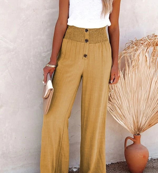 Riana - Relaxed Fit High-Waisted Trousers