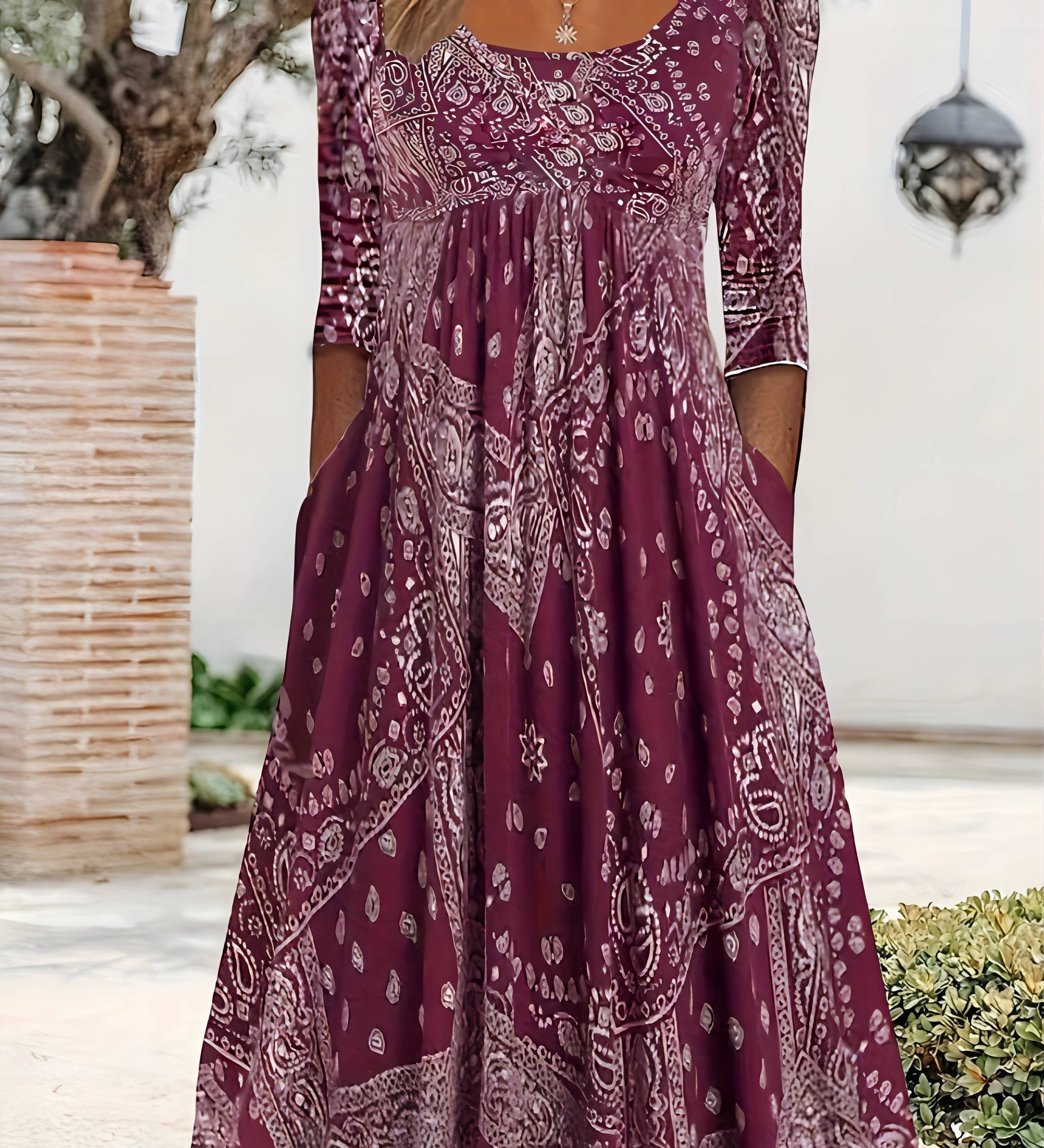 ELOWEN | Casual Long Sleeve Midi Dress