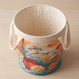 Hand-Quilted Laundry Basket in Sea Breeze Design