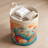 Hand-Quilted Laundry Basket in Sea Breeze Design