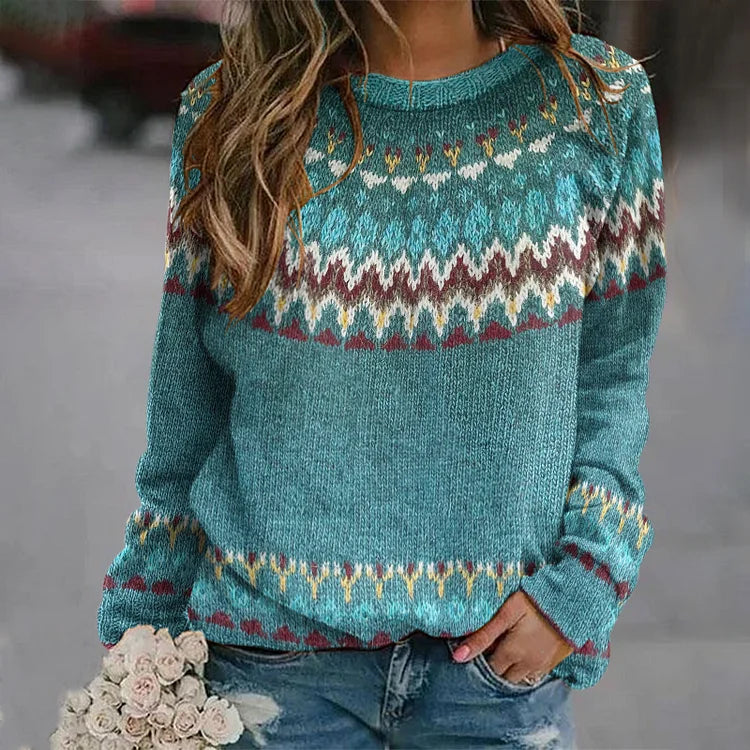 Regina | Retro Wave Pattern Pullover