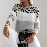 Diane | Leopard-Accent Knit Sweater
