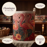 Sunlit Flamingos | Handcrafted Quilted Laundry Basket