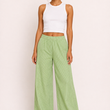 Elastic Waist Striped Wide-Leg Trousers