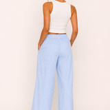 Elastic Waist Striped Wide-Leg Trousers