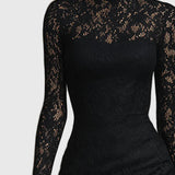 Monica | Elegant Lace Flared Hem Maxi Dress