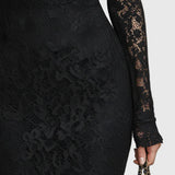 Monica | Elegant Lace Flared Hem Maxi Dress