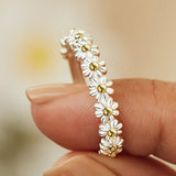 Aoife | Adjustable Silver Daisy Ring