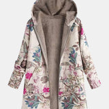 Ivy – Botanical Pattern Fleece Jacket in Pastel Colors