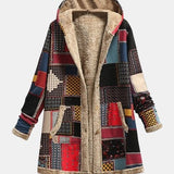 Jade – Retro Patchwork Fleece Coat