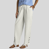 Shania - Button-Detail Relaxed Trousers