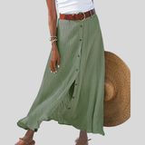 Syndy - Button-Detail Flowing Skirt