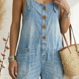 Vintage Blue Pilar Peto with Adjustable Straps