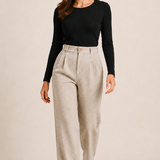 Chic High-Waisted Wool Trousers
