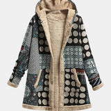 Nova – Retro Polka Dot Fleece Jacket in Monochrome