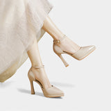 Evette Leather High Heels