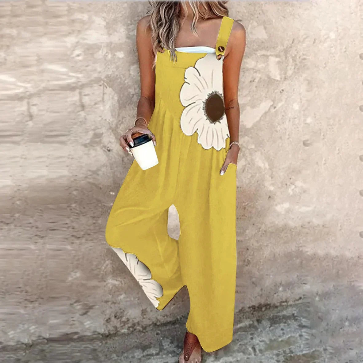 Lucía | Cozy Floral Print Strappy Jumpsuit