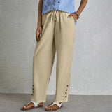 Shania - Button-Detail Relaxed Trousers
