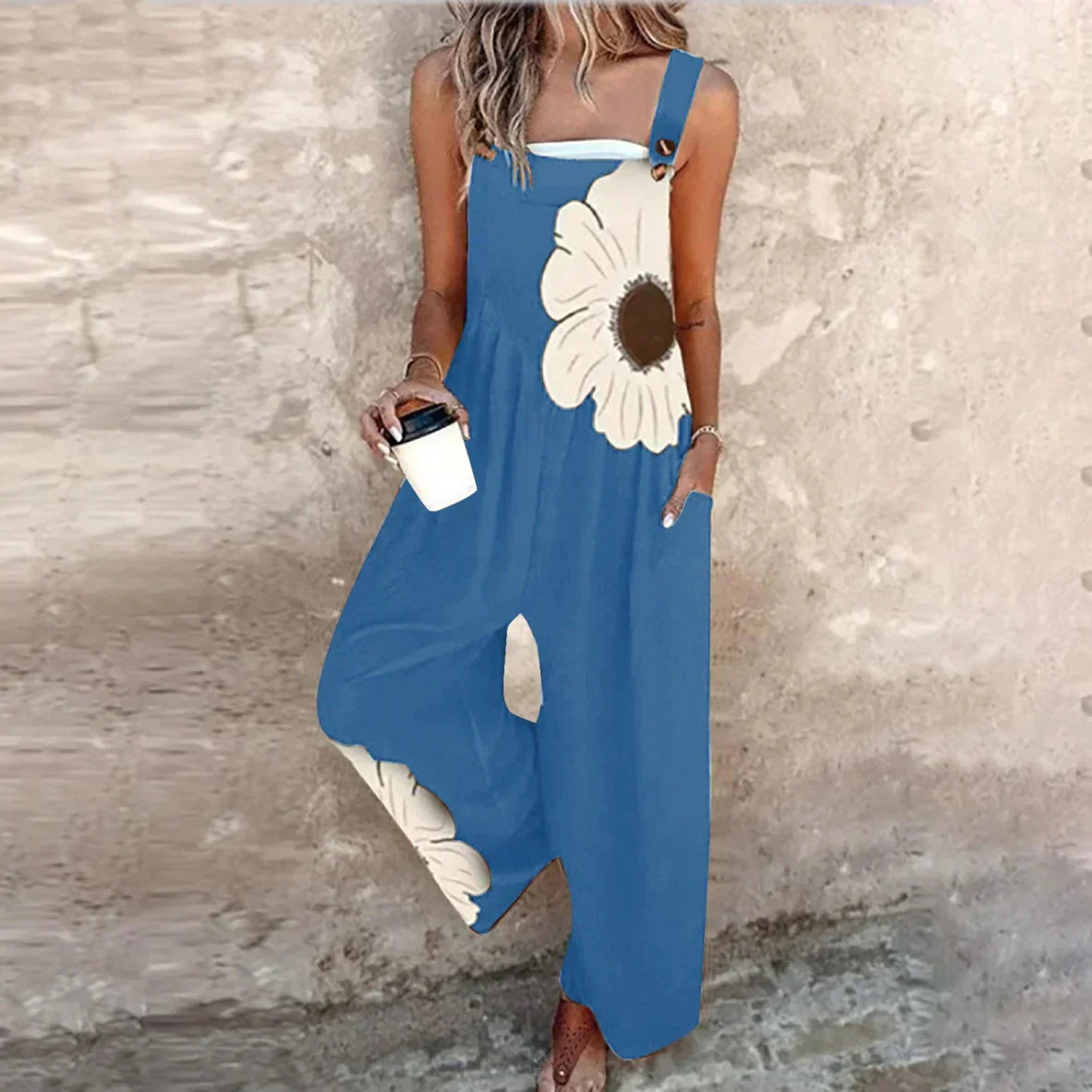 Lucía | Cozy Floral Print Strappy Jumpsuit