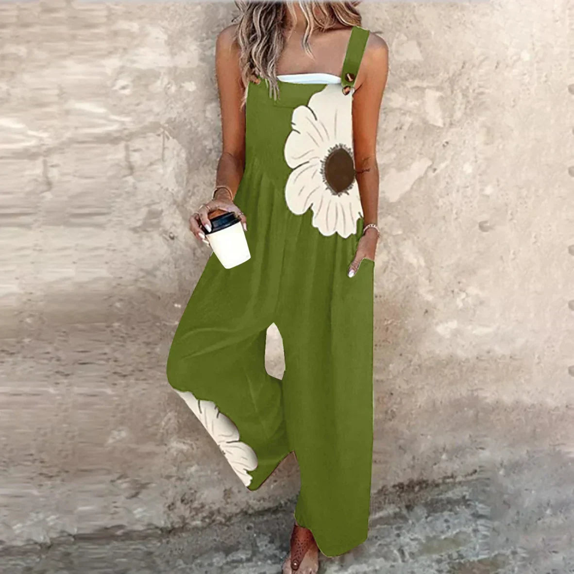 Lucía | Cozy Floral Print Strappy Jumpsuit