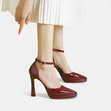 Evette Leather High Heels