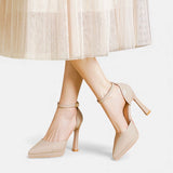 Evette Leather High Heels