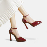 Evette Leather High Heels
