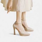Evette Leather High Heels