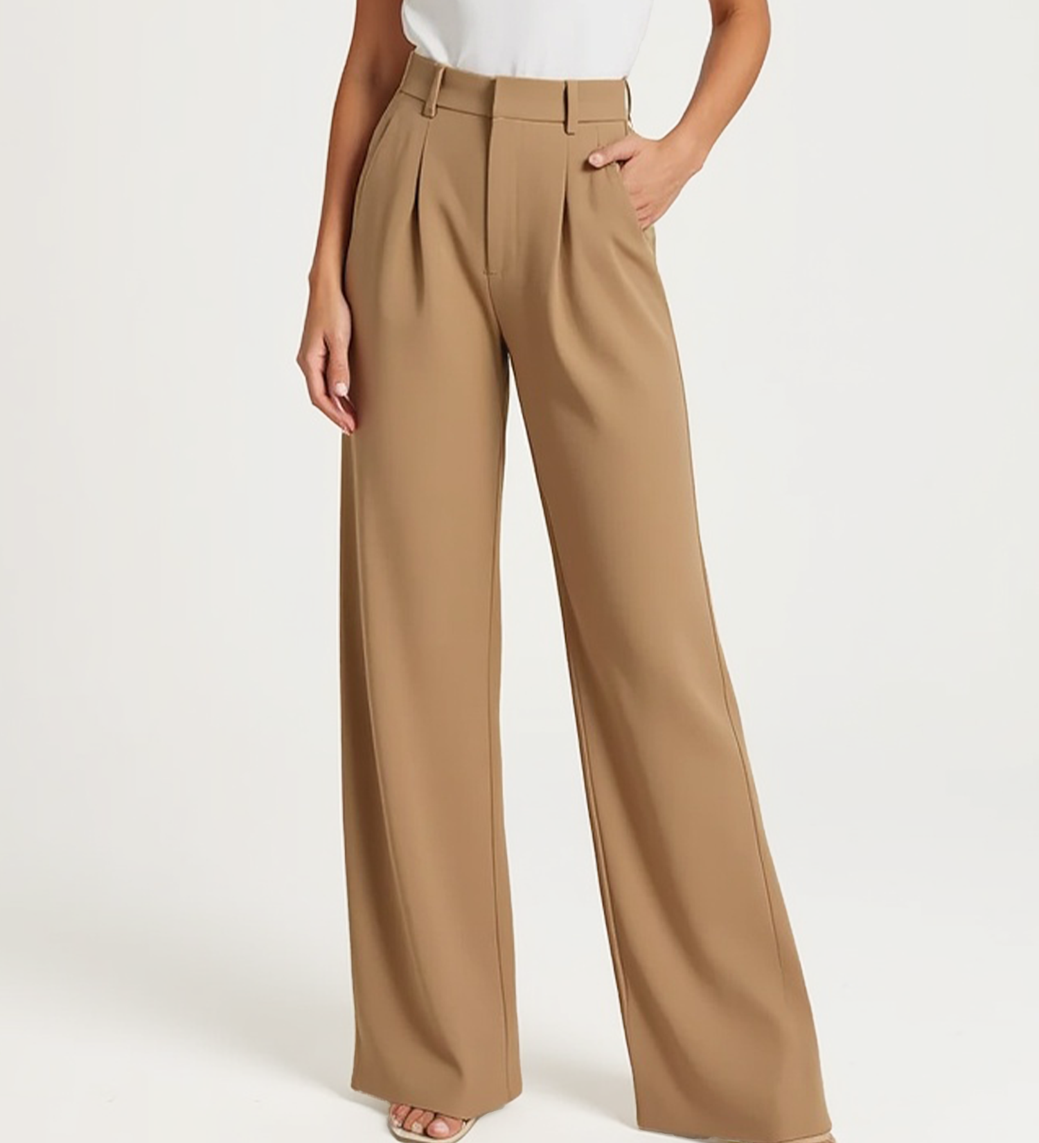 High-Waisted Wide-Leg Trousers