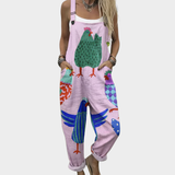 Irene | Playful and Cozy Printed Strap Jumpsuit