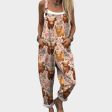 Daniela | Relaxed Boho-Style Printed Strappy Jumpsuit