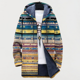 Marianne™ | Ethnic-Inspired Hooded Jacket with Wavy Design