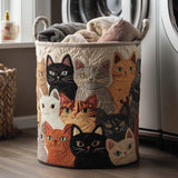 Snug Purr | Handcrafted Quilted Laundry Basket