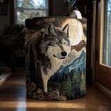 Moonlit Howl | Artisan Hand-Quilted Laundry Basket