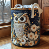 Hand-Quilted Laundry Basket with Owl Design