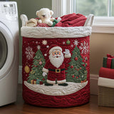 Santa's Delight | Handcrafted Quilted Laundry Basket