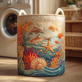 Hand-Quilted Laundry Basket in Sea Breeze Design