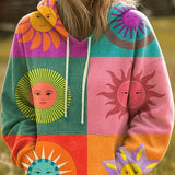 Thalindra | Vibrant Rainbow Sunburst Graphic Hoodie