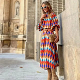 Cassandra - Bold Geometric Print Dress