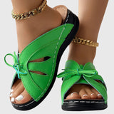 Darcy - Elegant Bow-Embellished Slip-On Sandals