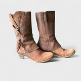 Alma - Classic Calf-Length Vintage Boots