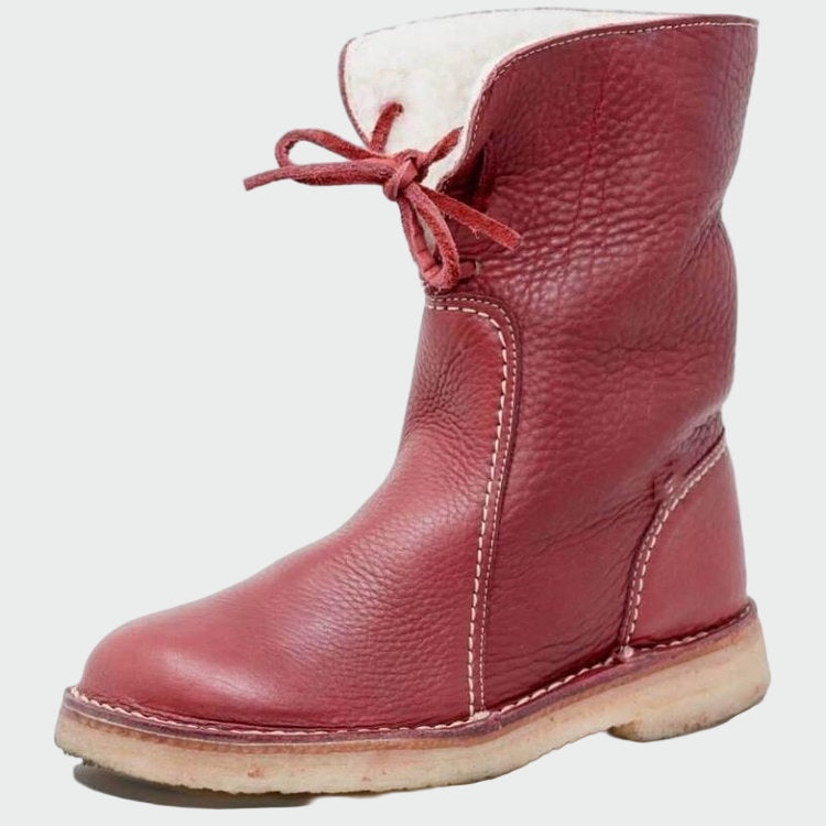Men's Waterproof Leather Boots with Cozy Wool Lining