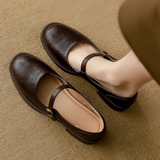 Manon | Timeless and Cozy Leather Mary Jane Shoes