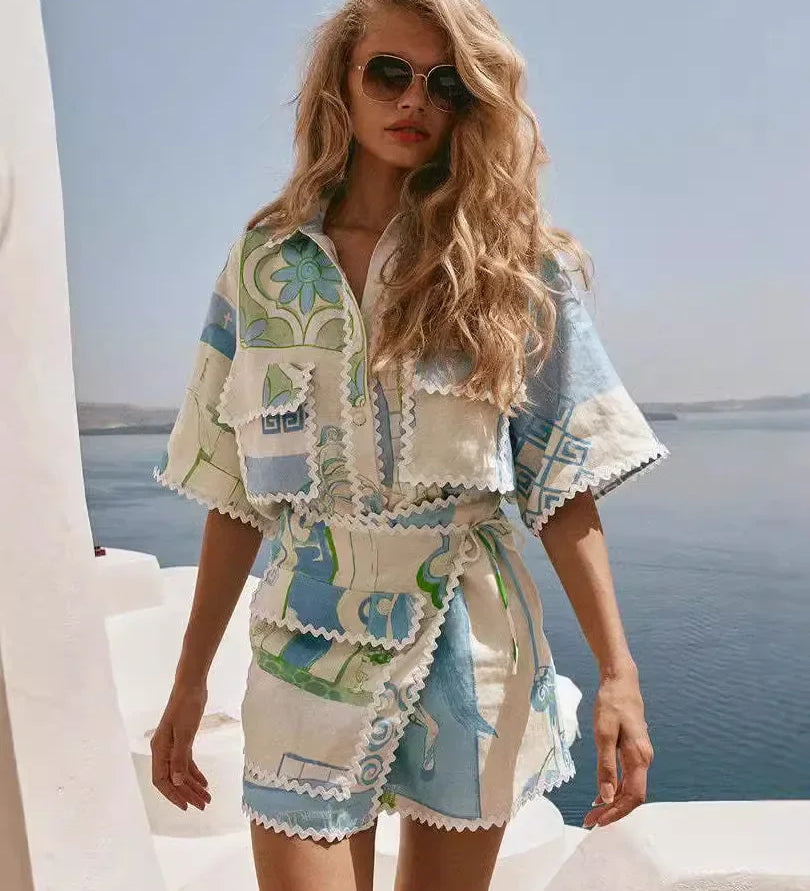 Solene - Stylish Patchwork Ensemble