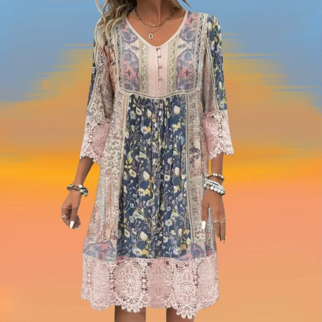 NAYA | Flowing Boho Luxe Midi Dress