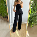 BRIA - Sleeveless Two-Piece Set Featuring Button Details