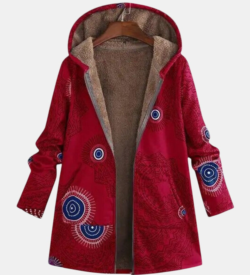 Sage Tribal Pattern Sherpa Jacket