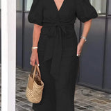 LYNORA | Chic V-Neck Midi Dress