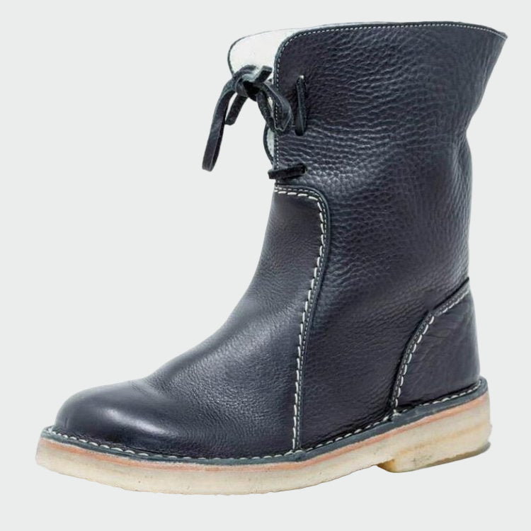 Men's Waterproof Leather Boots with Cozy Wool Lining